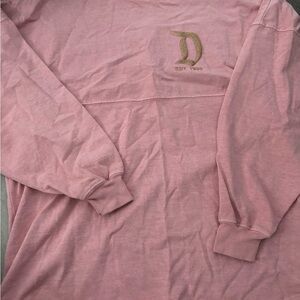 Pink Long Sleeve Shirt with Gold Logo
